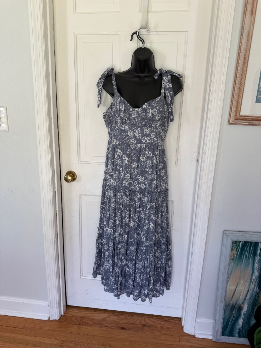 Trixxi Floral Maxi Dress Women's Large blue